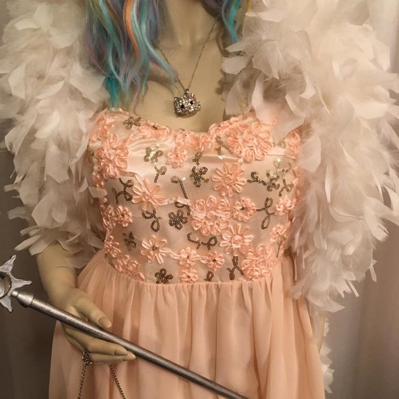 ADORABLE vintage peach baby doll style FAIRY DRESS! - Picture 4 of 16